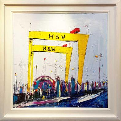 Belfast Cranes - Original Painting - Stephen Whalley Artist