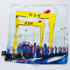 Belfast Cranes - Silk Pocket Square - Stephen Whalley Artist