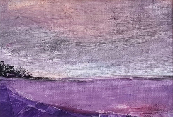 Purple Sea Crawfordsburn - Original Oil Painting