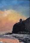 Sunset Downhill Beach - Original Oil Painting