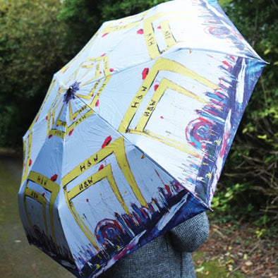 Belfast Cranes Art Umbrella - Stephen Whalley Artist