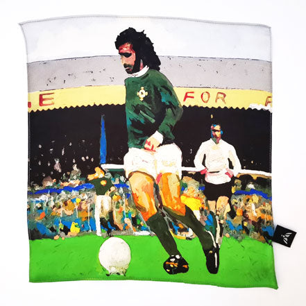 George Best Northern Ireland 'Green and White Army'  - Silk Pocket Square